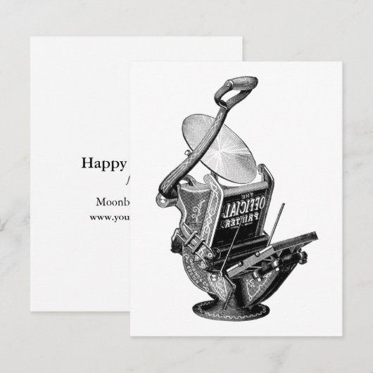 Golding boekdruk drukpers wenskaart bedankkaart (Voorkant / Achterkant)