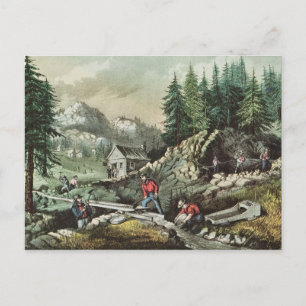 Goldmining in Californië, 1871 Briefkaart
