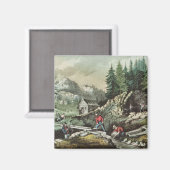 Goldmining in Californië, 1871 Magneet (Voorkant / Achterkant)
