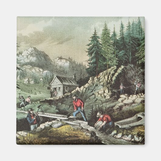 Goldmining in Californië, 1871 Magneet (Voorkant)