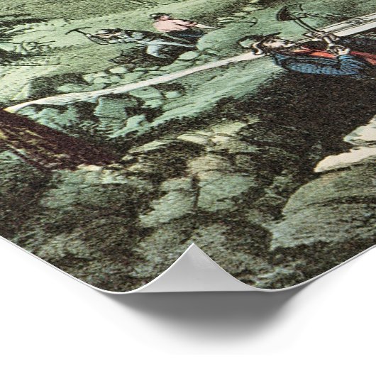 Goldmining in Californië, 1871 Poster (Hoek)