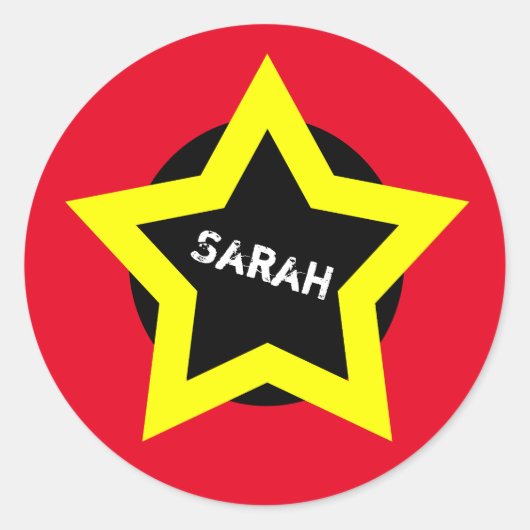 Golds Star & Top appreciatie Sticker (Sarah) (Voorkant)