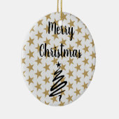 Golds Stars Kerstmis Keramisch Ornament (Rechts)