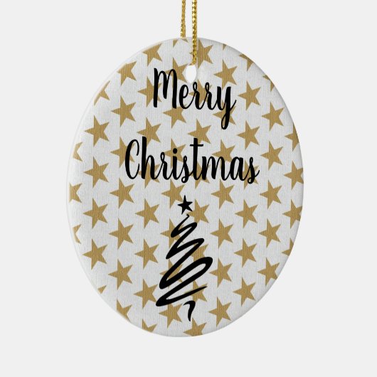 Golds Stars Kerstmis Keramisch Ornament (Rechts)