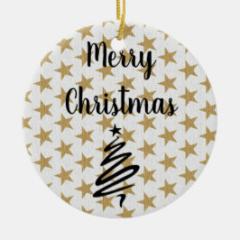 Golds Stars Kerstmis Keramisch Ornament