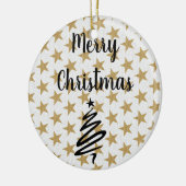 Golds Stars Kerstmis Keramisch Ornament (Links)