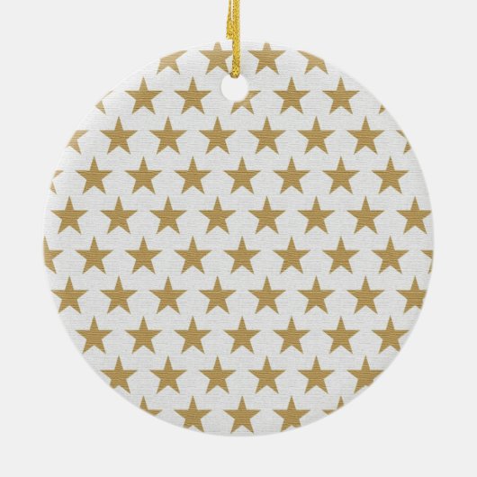 Golds Stars Kerstmis Keramisch Ornament (Achterkant)