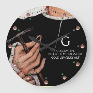 GOLDSMITH, PRECIES METALWORKER, GOLD JEWELRY ART GROTE KLOK