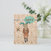 Goldstof Aoudad & Butterfly Damask Briefkaart Love (Staand voorkant)