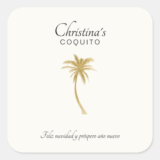 Goldtone Palm Tree Sticker (Voorkant)