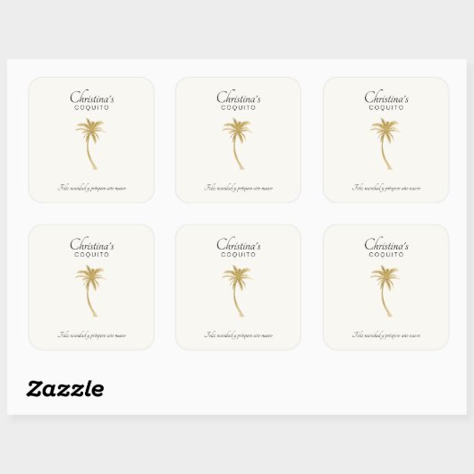 Goldtone Palm Tree Sticker (Vel)
