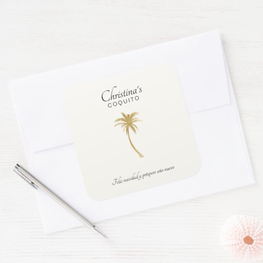 Goldtone Palm Tree Sticker (Envelop)