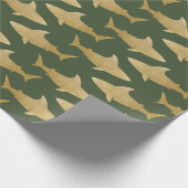 Goldtone Shark Wrapping Paper Cadeaupapier (Hoek)