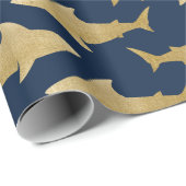 Goldtone Shark Wrapping Paper Cadeaupapier (Rol Hoek)