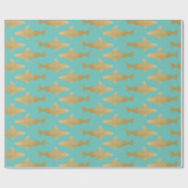 Goldtone Shark Wrapping Paper Cadeaupapier (Vlak)