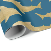 Goldtone Shark Wrapping Paper Cadeaupapier (Rol Hoek)