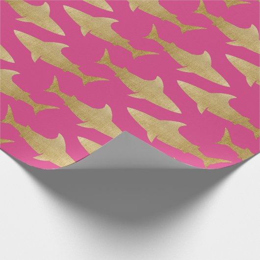 Goldtone Shark Wrapping Paper Cadeaupapier (Hoek)