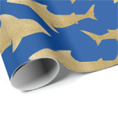 Goldtone Shark Wrapping Paper Cadeaupapier (Rol Hoek)