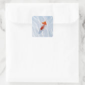 Goldvis 5 vierkante sticker (Tas)