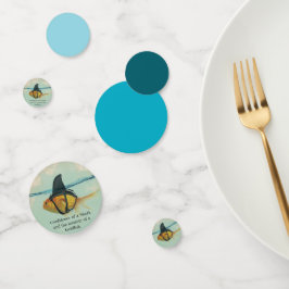 Goldvis met haaienvinnen confetti