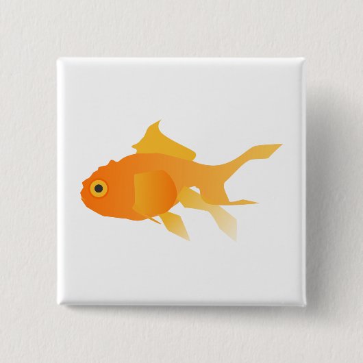 Goldvis Vierkante Button 5,1 Cm (Voorkant)
