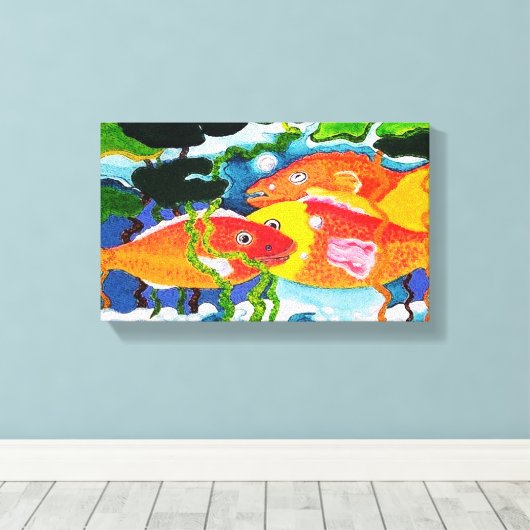 Goldvisvijver Canvas Afdruk (Insitu (Houten vloer))