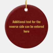 Goldwork Embroidery on Fabric Effect, jouw tekst Keramisch Ornament (Achterkant)