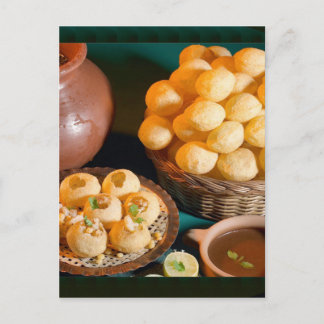 GOLE GAPPAY Panni Puri Indian Cuisine Snack Briefkaart