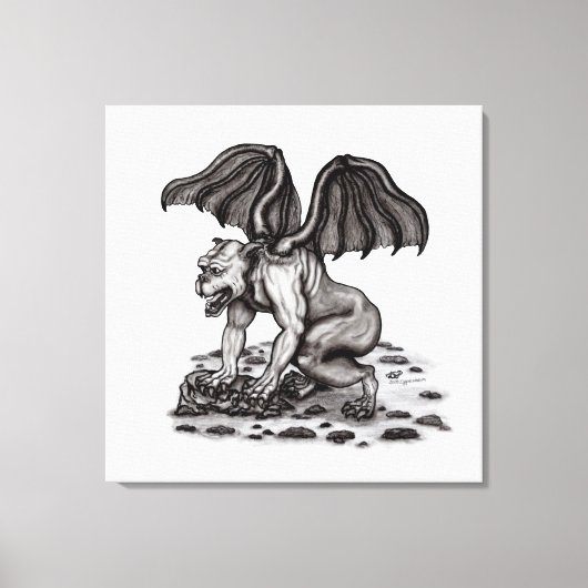 Golem Gargouille Canvas Afdruk (Voorkant)