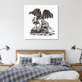 Golem Gargouille Canvas Afdruk (Insitu (Slaapkamer))