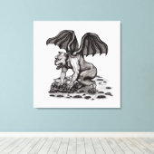 Golem Gargouille Canvas Afdruk (Insitu (Houten vloer))