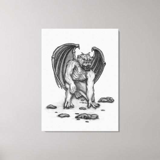 Golem Gargouille Canvas Afdruk (Voorkant)