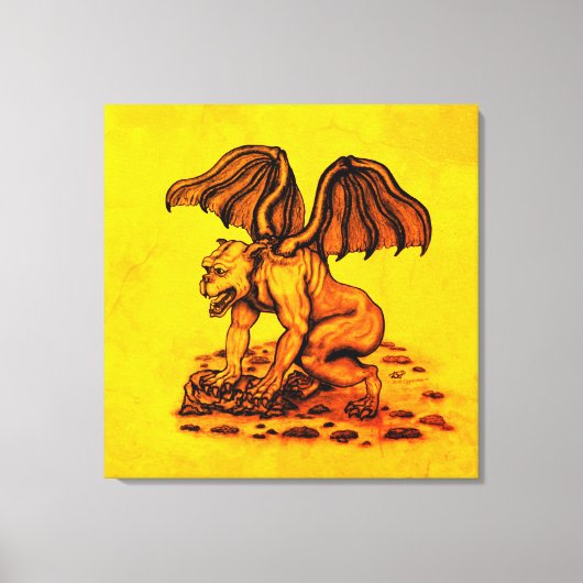 Golem Gargouille Canvas Afdruk (Voorkant)