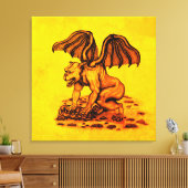 Golem Gargouille Canvas Afdruk (Insitu (Woonkamer))