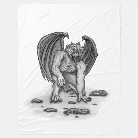 Golem Gargouille Fleece Deken (Voorkant)