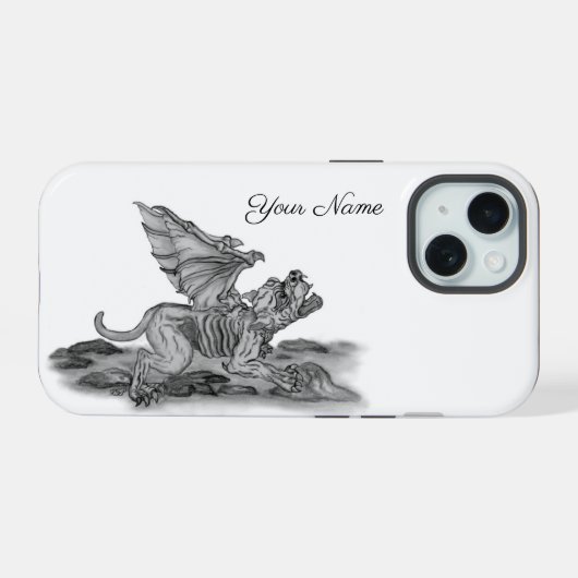 Golem Gargouille iPhone 15 Case (Achterkant horizontaal)