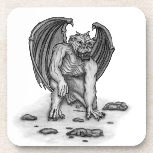 Golem Gargoyle Bier Onderzetter (Voorkant)