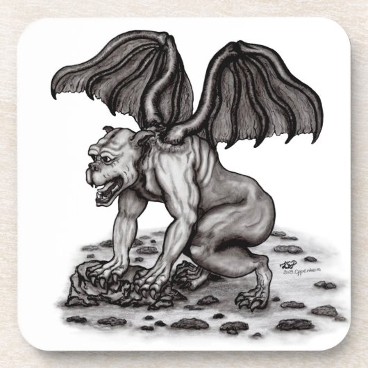 Golem Gargoyle Bier Onderzetter (Voorkant)
