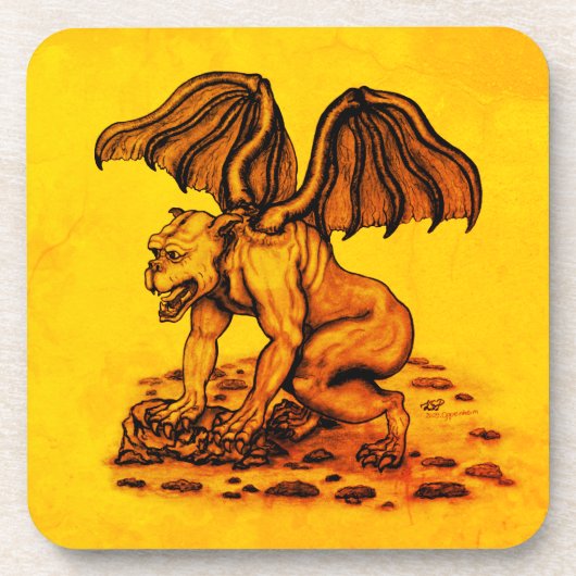 Golem Gargoyle Bier Onderzetter (Voorkant)
