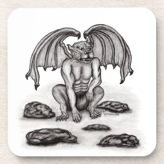 Golem Gargoyle Bier Onderzetter (Voorkant)