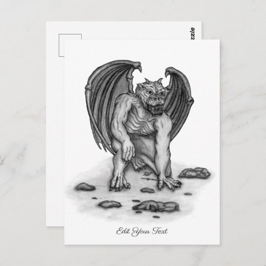 Golem Gargoyle Briefkaart (Voorkant / Achterkant)