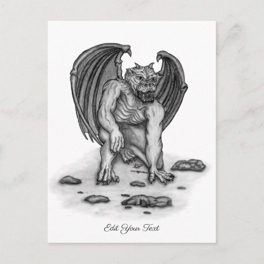 Golem Gargoyle Briefkaart (Voorkant)