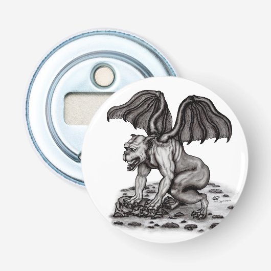 Golem Gargoyle Button Flesopener (Voorkant)