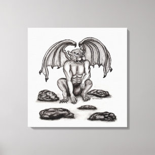 Golem Gargoyle Canvas Afdruk