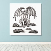Golem Gargoyle Canvas Afdruk (Insitu (Houten vloer))