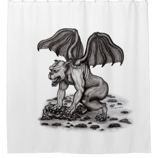 Golem Gargoyle Douchegordijn (Voorkant)