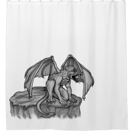 Golem Gargoyle Douchegordijn (Voorkant)