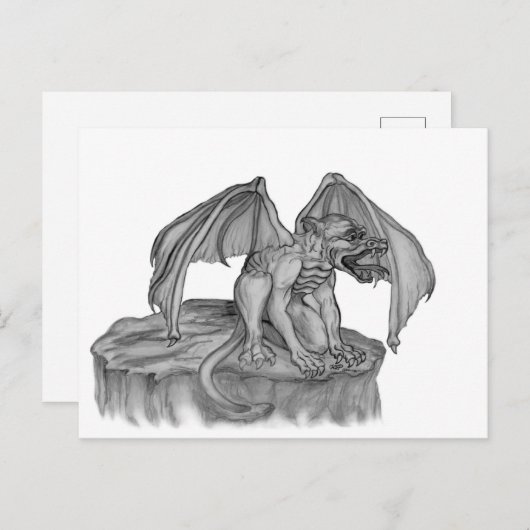 Golem Gargoyle Feestdagenkaart (Voorkant / Achterkant)