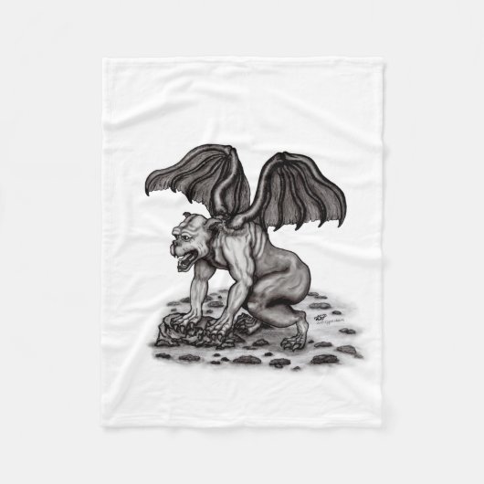 Golem Gargoyle Fleece Deken (Voorkant)