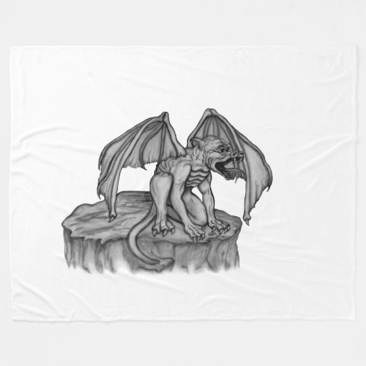 Golem Gargoyle Fleece Deken (Voorkant (Horizontaal))